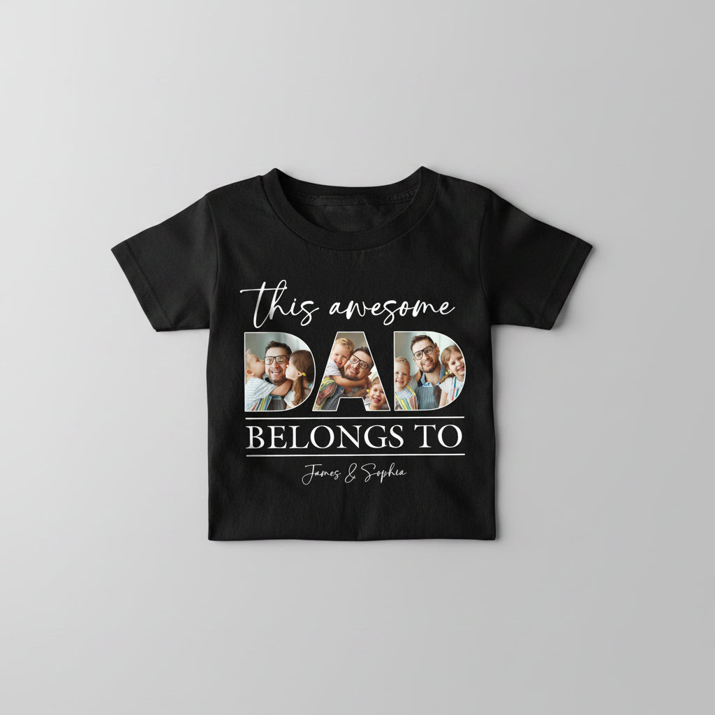 Custom Photo This Awesome Dad Belongs To Dark Shirt For Fath