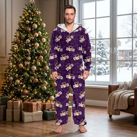 Custom Cat Dad Mom Onesie Pajamas — Gift for Dad XDRX7