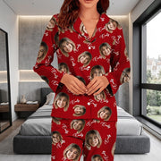 Custom Face Name Family Pajama Set - design close up view