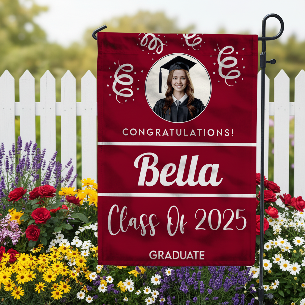 Custom Photo Class Of 2025 Graduation Garden Flag T368 11103