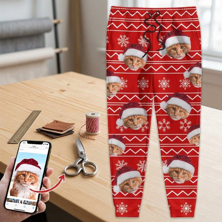 Custom Christmas Pattern Cat Womens Sweatpants — Christmas Gift SGXGY