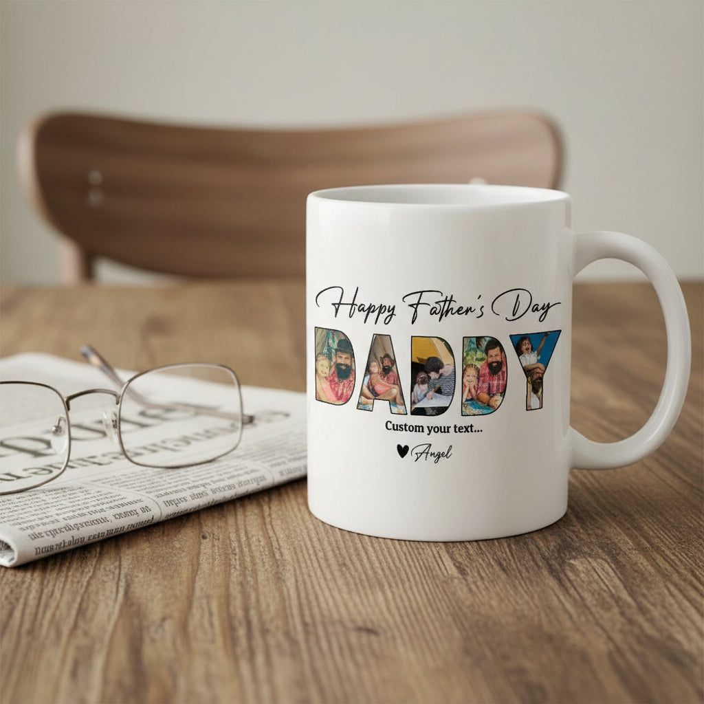 Custom Photo Happy Fathers Day Family Mug