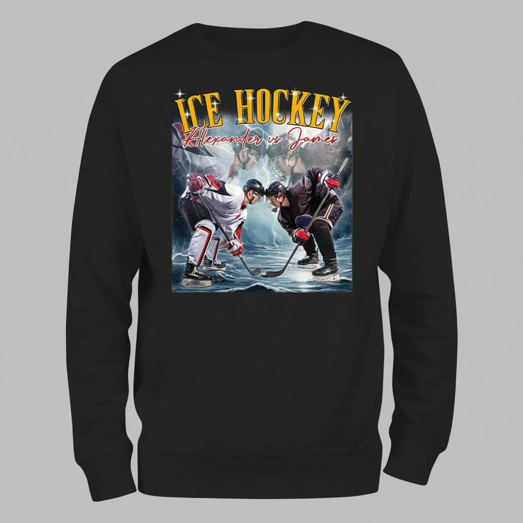 Custom Photo Sweatshirt, Retro Vintage Portrait, Personalize