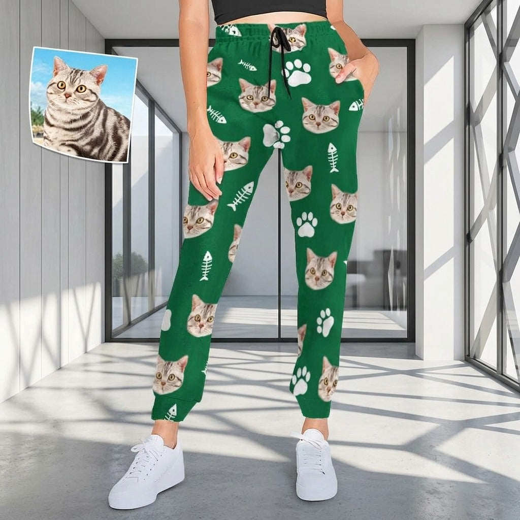 Custom Photo With Accessories Pattern Dog Cat Sweatpants T368