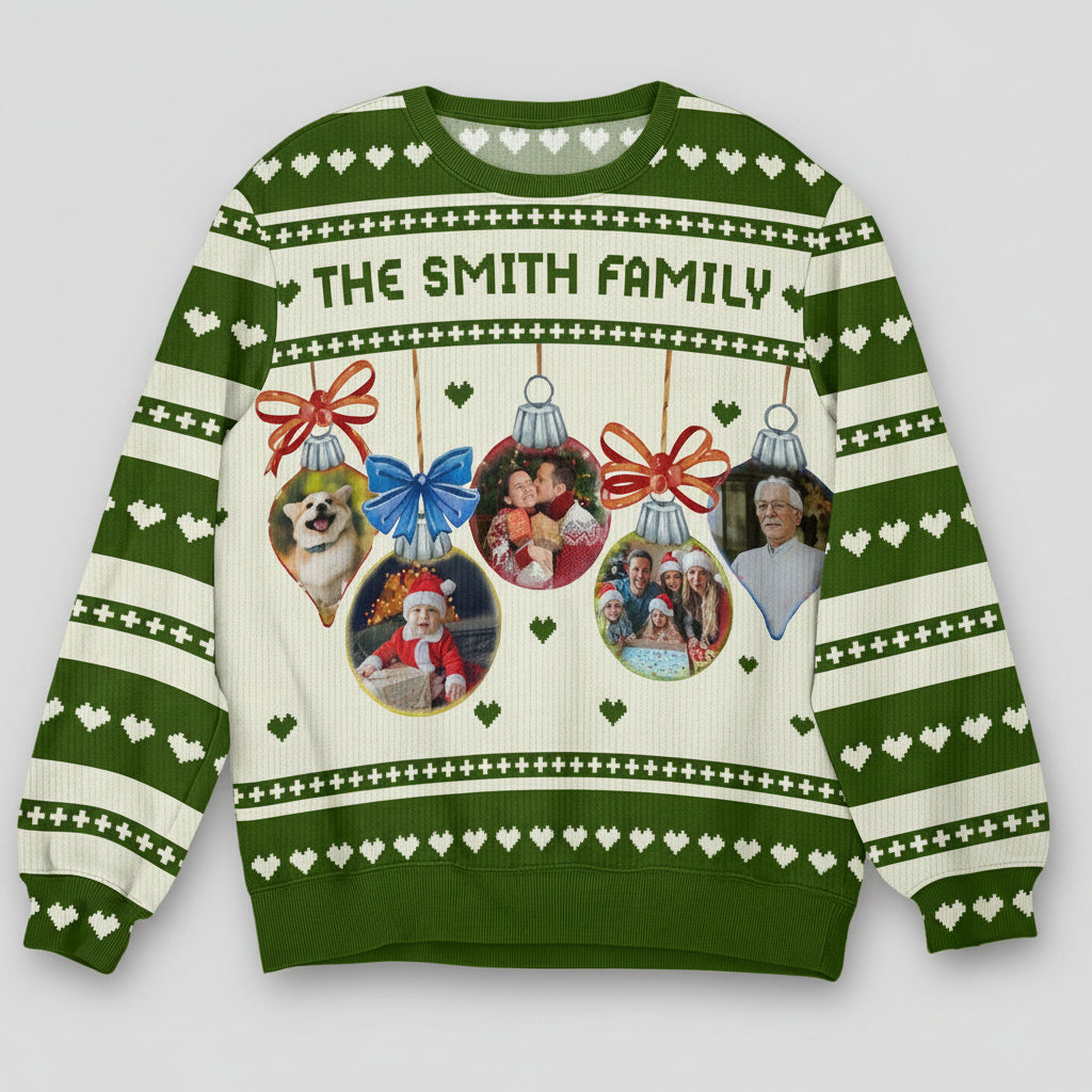 Custom Photo Family Ugly Sweater Gift For Family N304 HA75 8