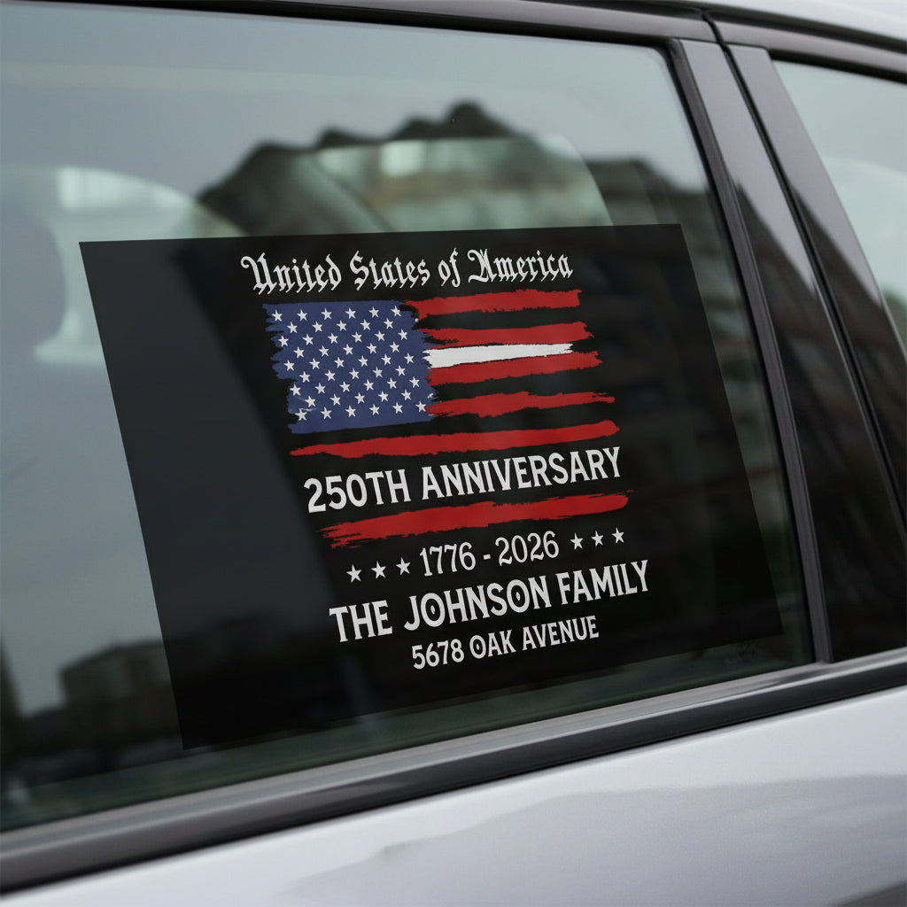 Personalized USA 250th Anniversary Mailbox Decal HO82