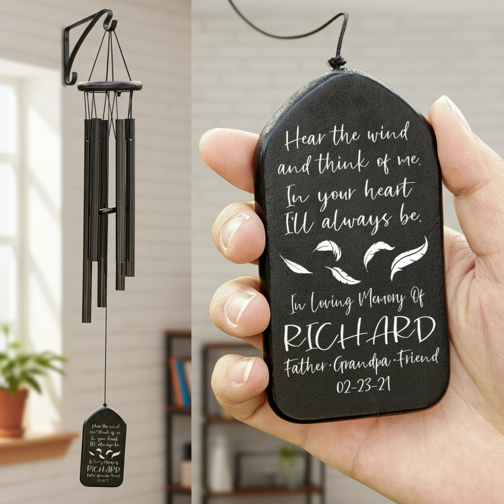 Hear The Wind And Think Of Me Memorial Wind Chimes Personali