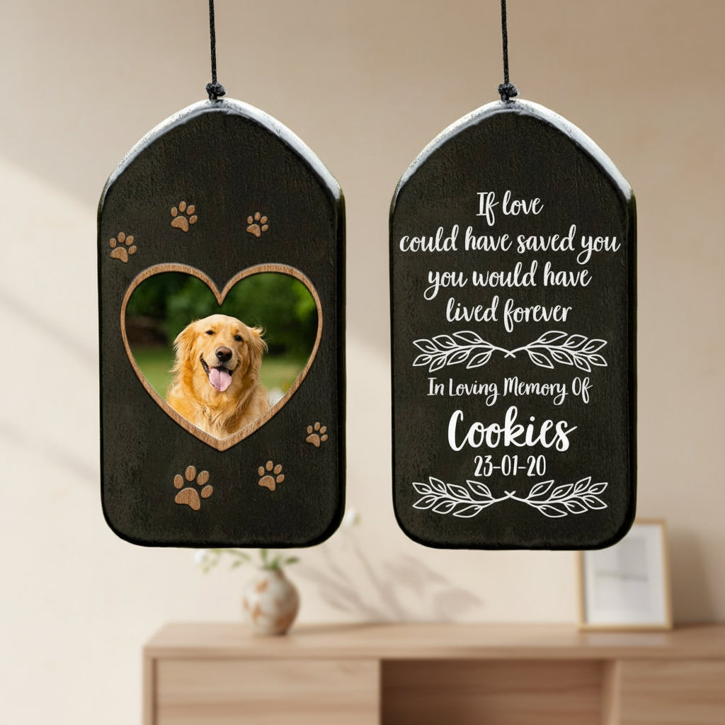 Custom Photo You Left Paw Prints On My Heart Memorial Wind C