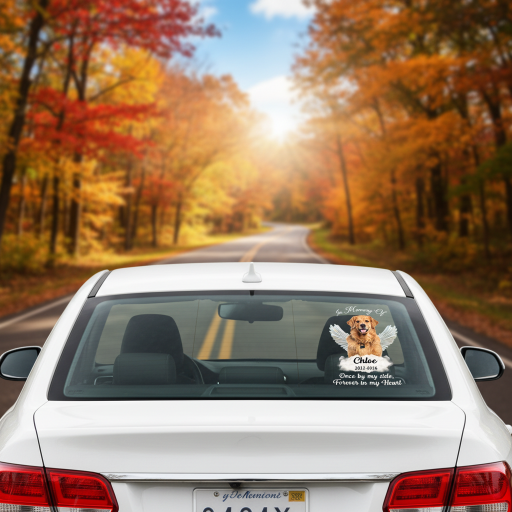 Custom Photo Dog Loss Memorial Car Window Decal Sticker CH07