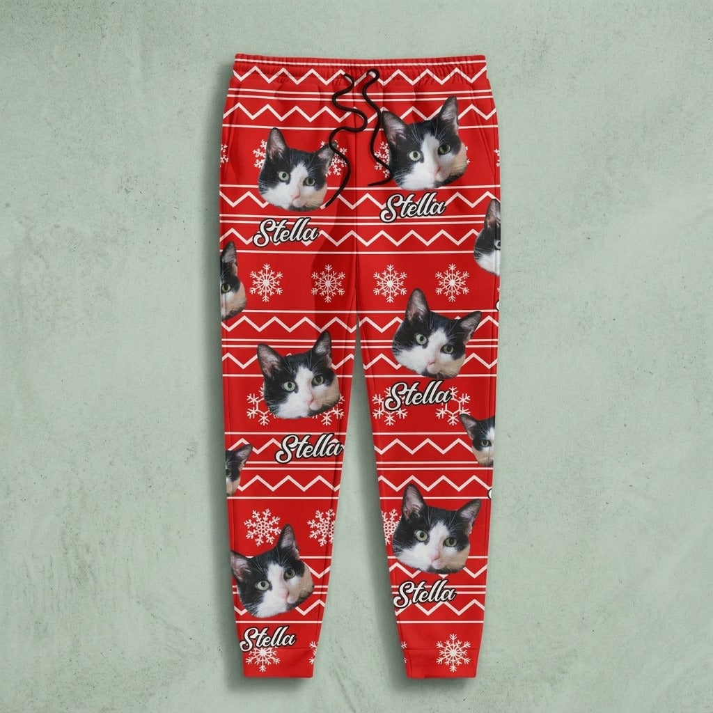 Custom Cat Photo With Colorful Background Sweatpants