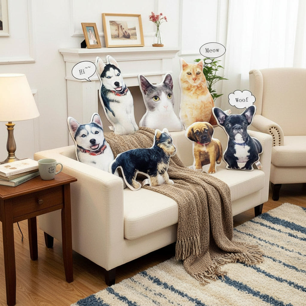 Custom Pet Photo Pillow, Personalized Shape Cushion