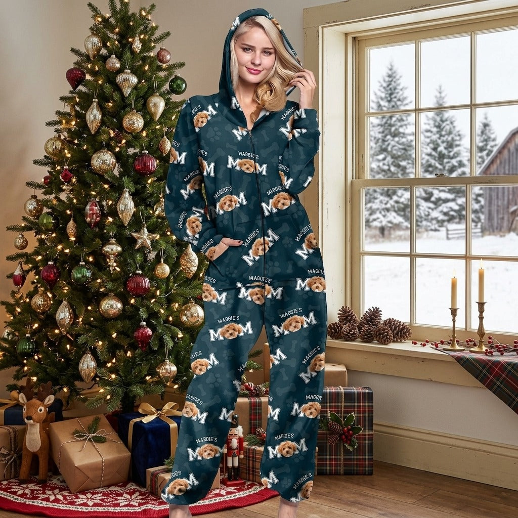 Custom Photo Dog Dad Dog Mom Onesie Pajamas For Dog Lovers