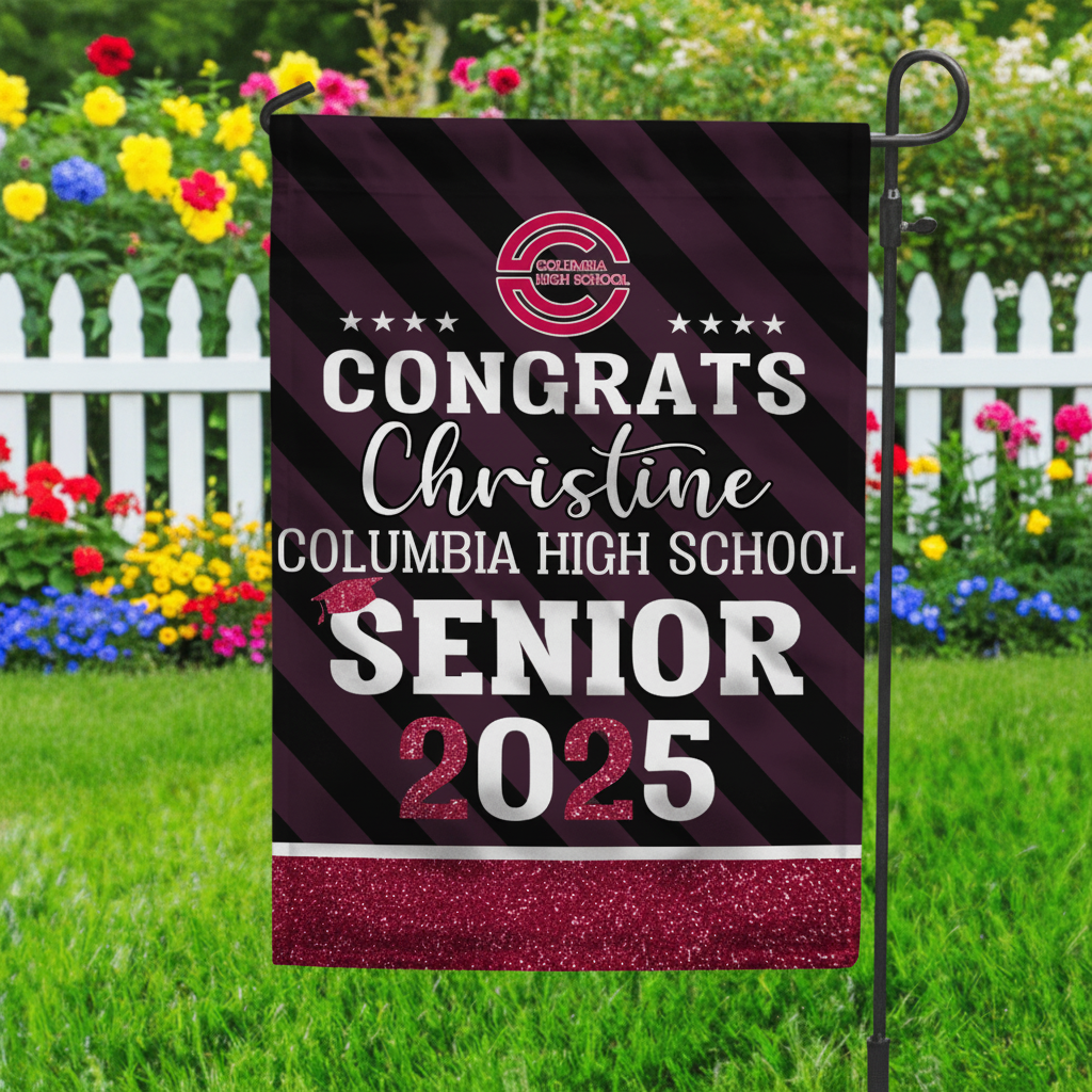 Upload School Logo Class of 2025 Graduation Garden Flag N304
