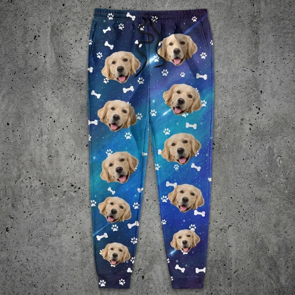 Custom Photo Dog Cat Galaxy Pet Sweatpants T368