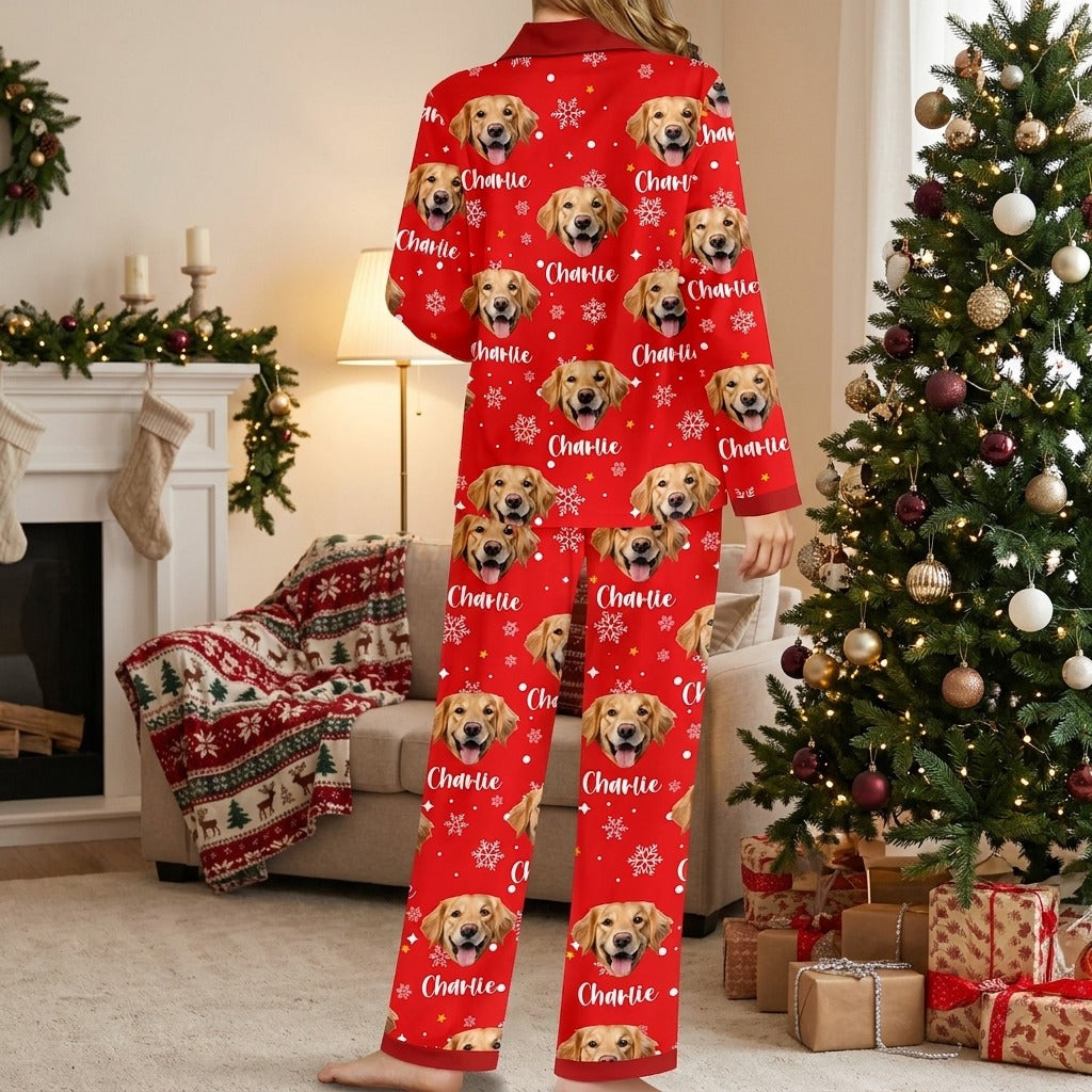 Custom Photo Dog Cat Christmas Pajamas For Pet Lovers