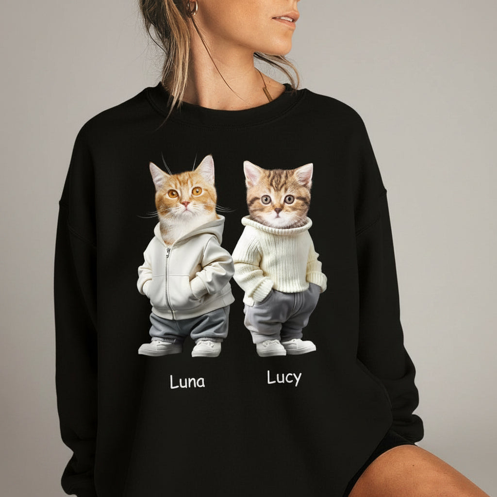 Custom Face Cute Cat Dark Shirt Gift For Cat Lovers HA75 891