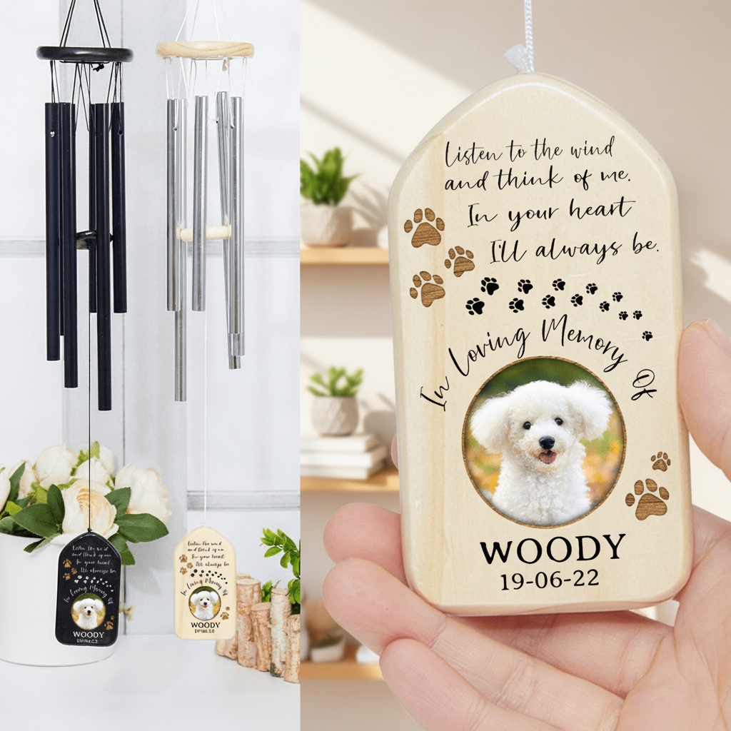 Custom Photo In Loving Memory Of You Memorial Wind Chimes N3
