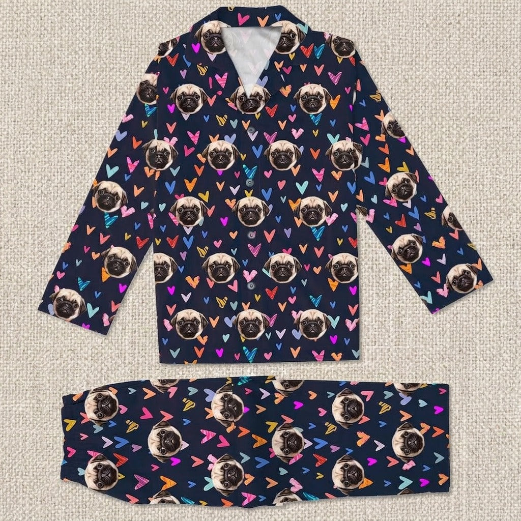 Custom Photo Dog Cat And Face Pajamas