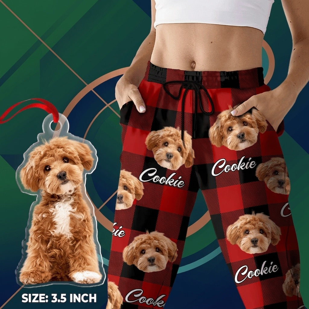 Custom Photo With Colorful Background For Dog Lovers Sweatpants