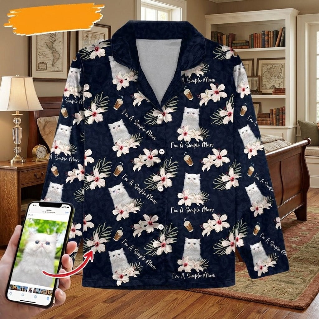 Custom Photo Dog Cat A Simple Woman Pajamas