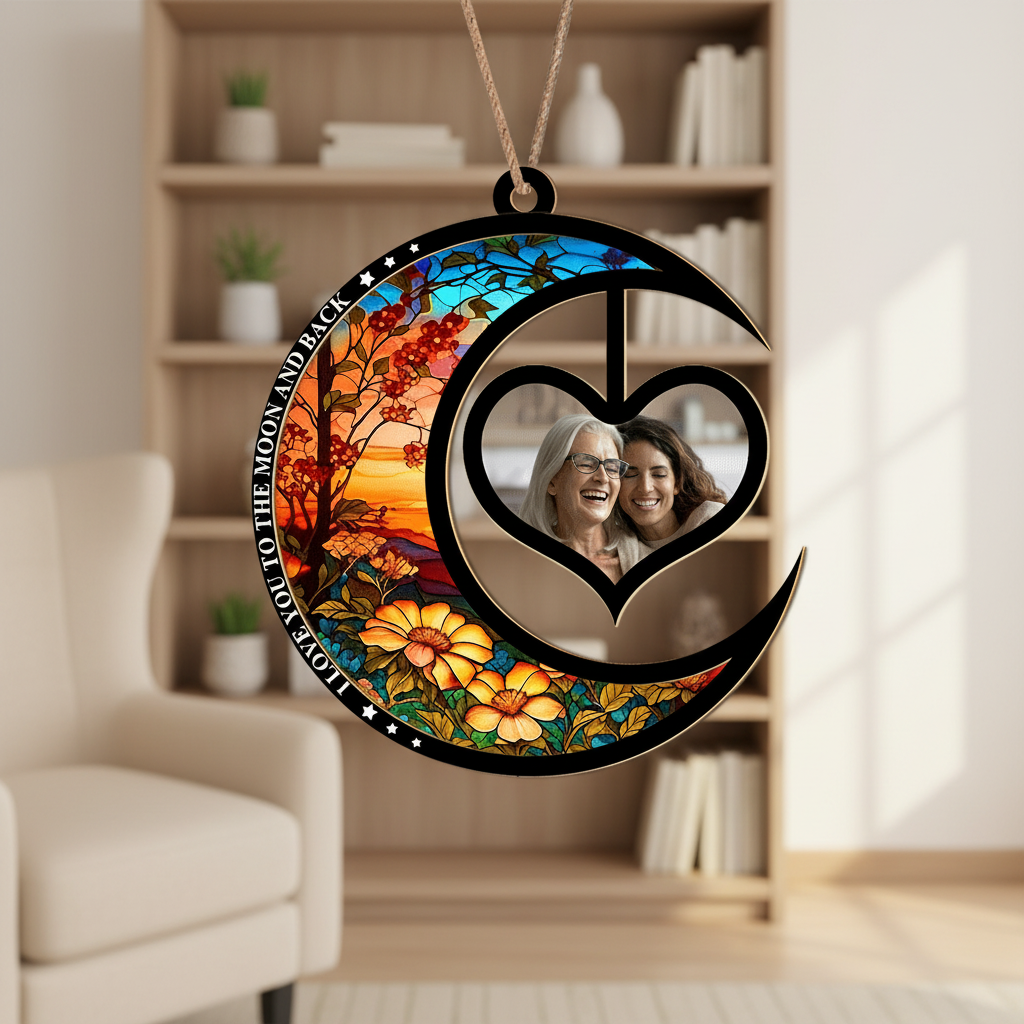 Custom Photo We Love You To The Moon And Back Christmas Sunc