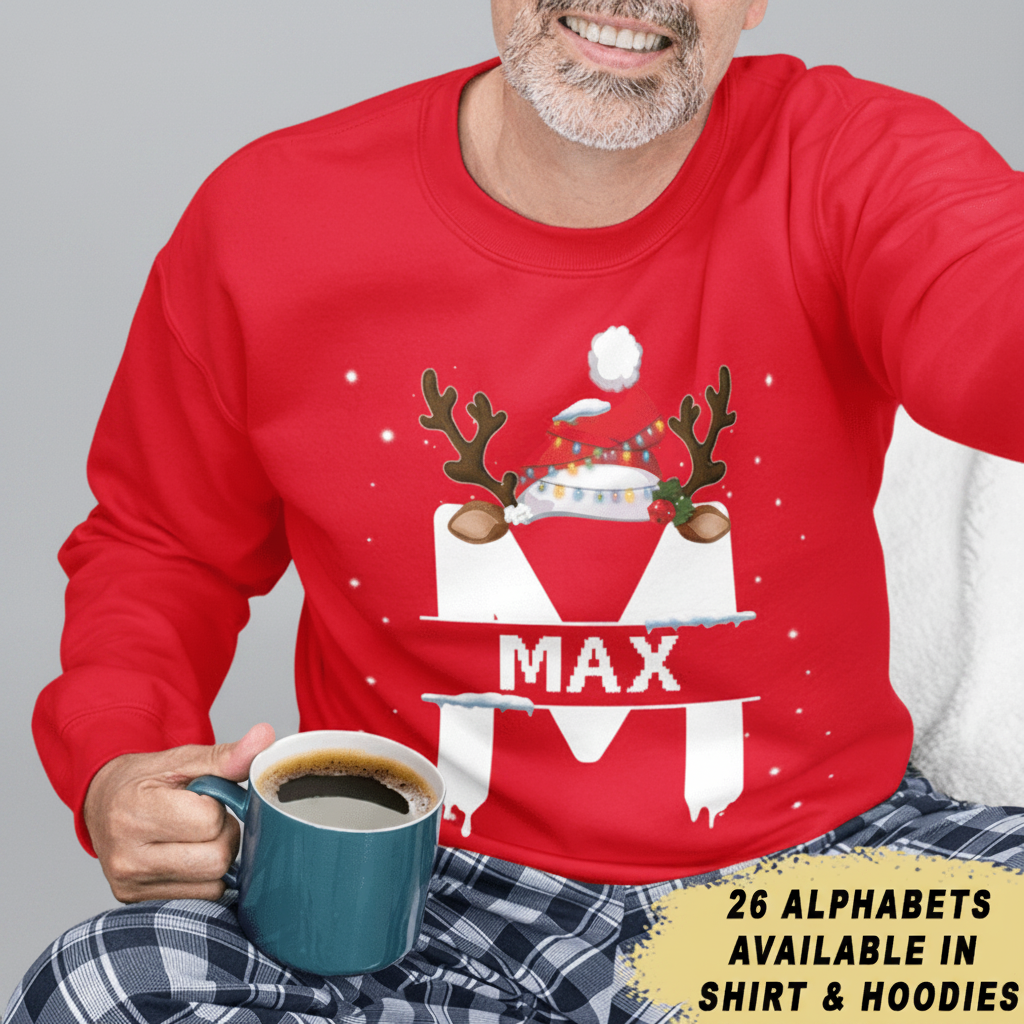 Christmas Alphabet Holidays Custom Name Family Sweater Chris