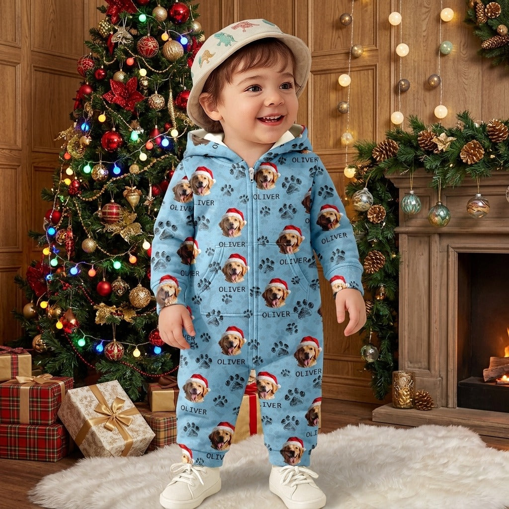 Custom Photo With Dog Cat Paw Onesie Pajamas For Dog Lovers