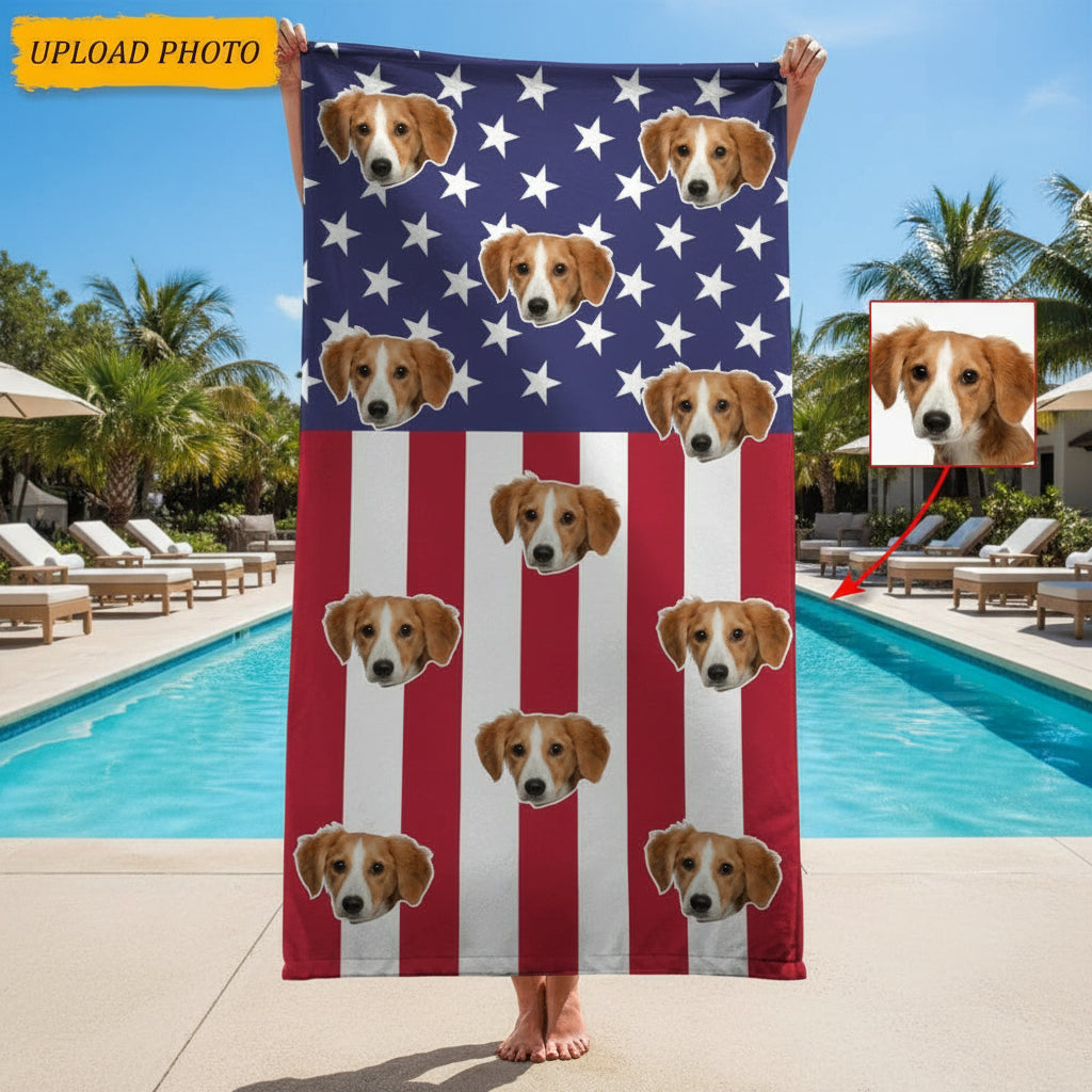 Custom Photo Dog Beach Towel K228