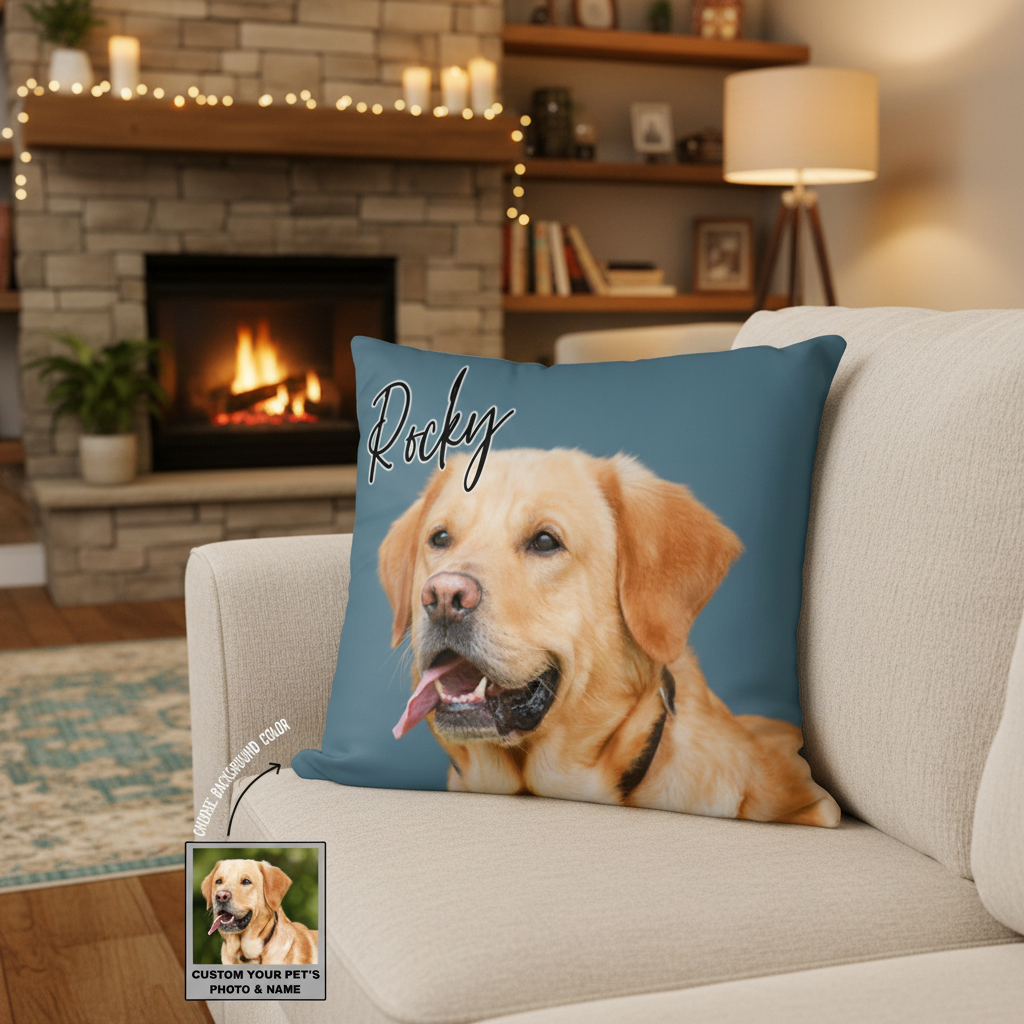Pet Photo Custom Dog Throw Pillow