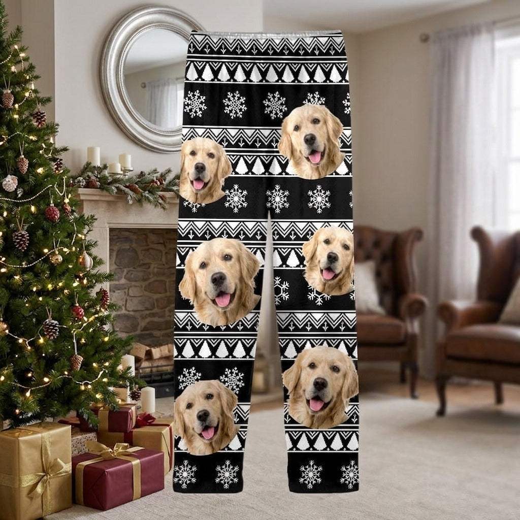 Custom Dog Photo With Aboriginal Pattern For Family Pajamas
