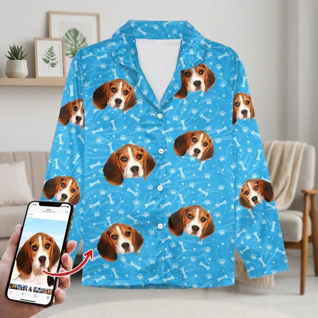 Custom Photo Tie Dye Background Dog Pajamas