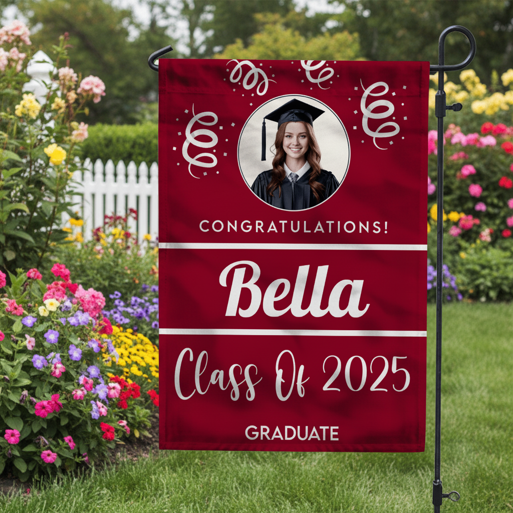 Custom Photo Class Of 2025 Graduation Garden Flag T368 11103