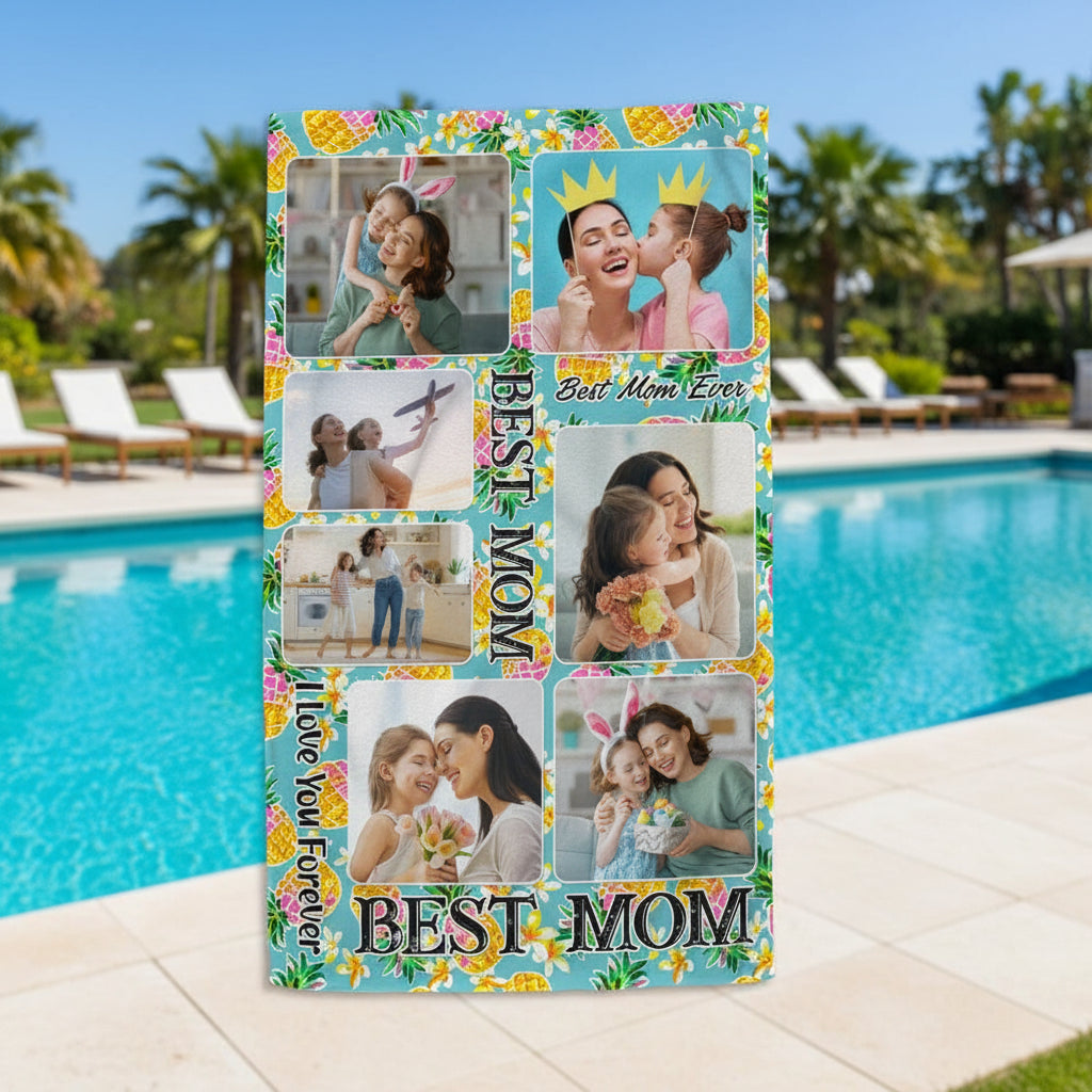 Custom Photo Best Mom Beach Towel TA29