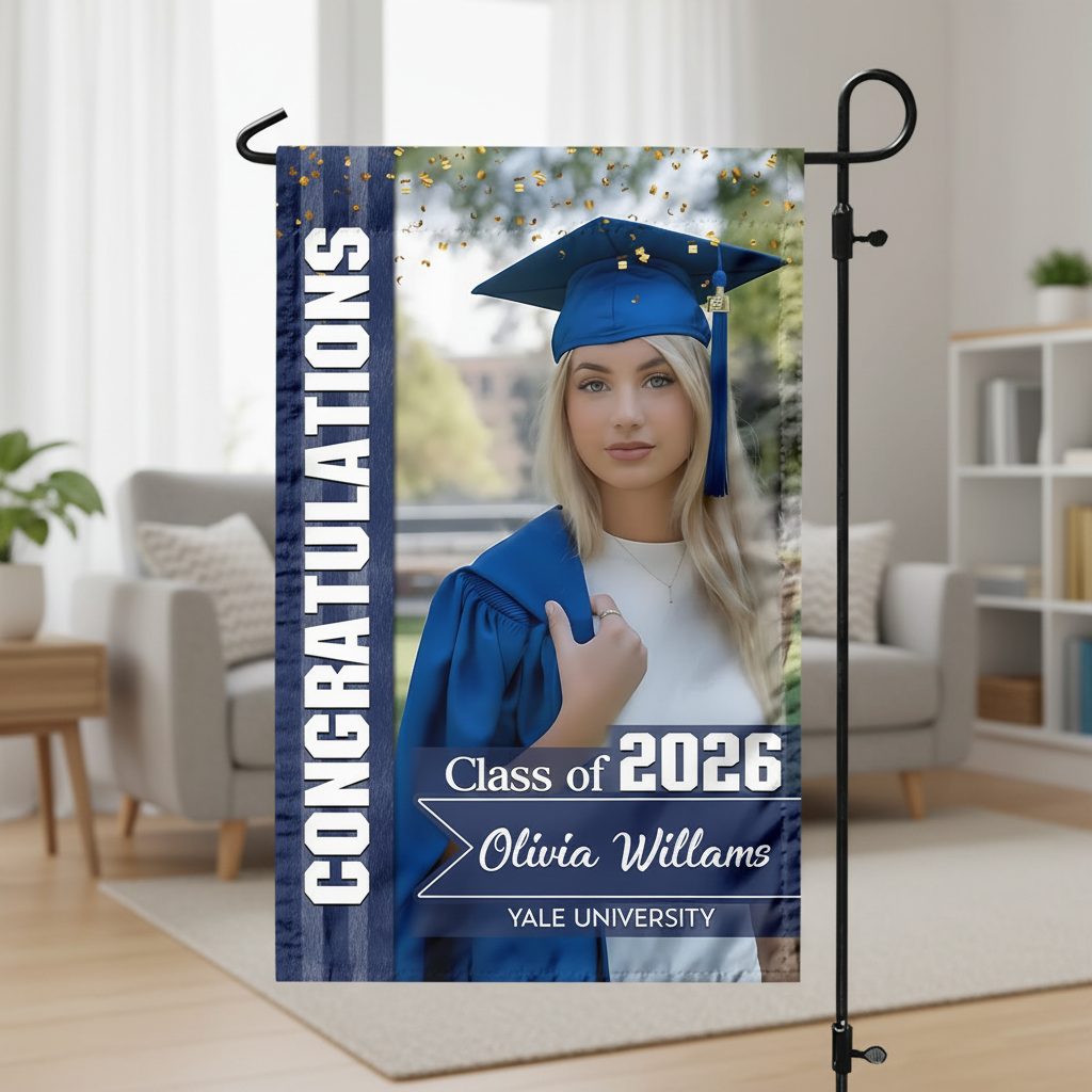 Custom Photo Congratulations Class Of 2026 Graduation Garden Flag