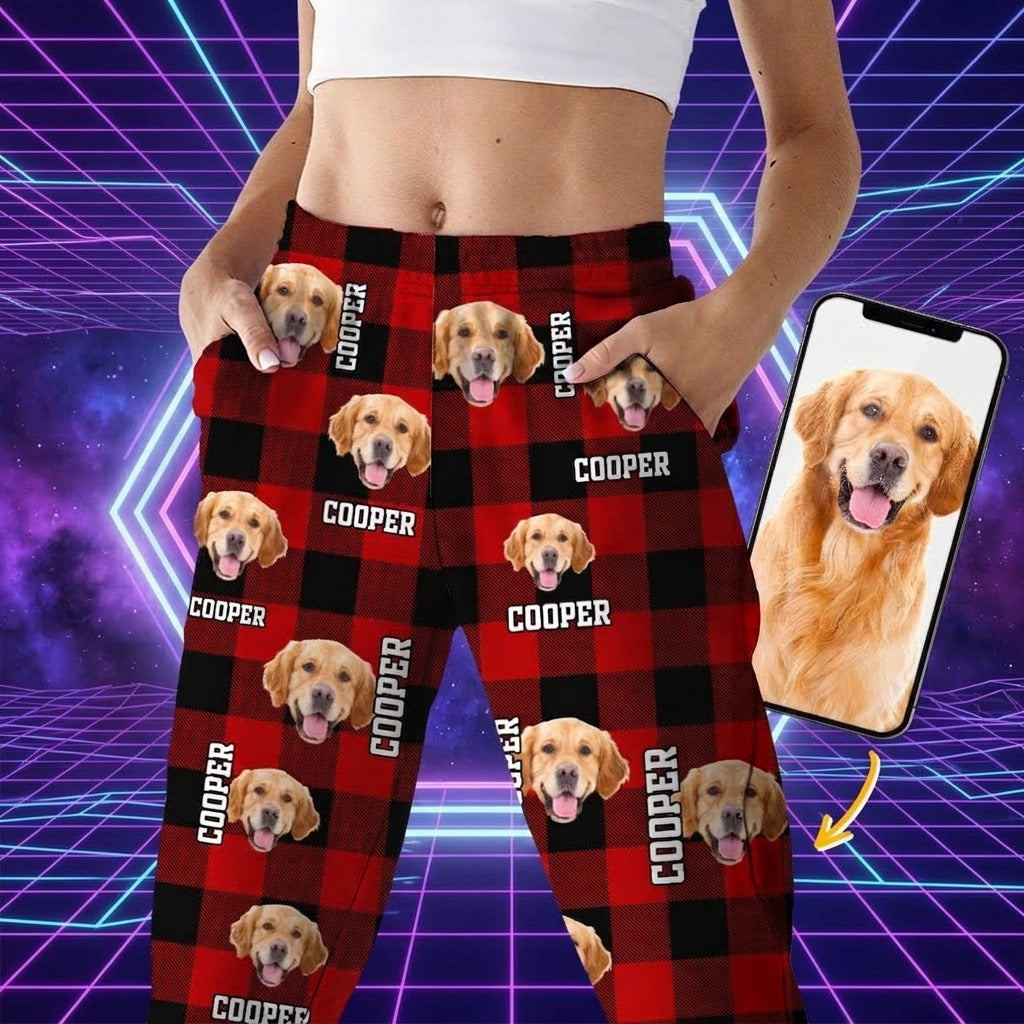Custom Photo Name Dog Cat Men And Women's Pants