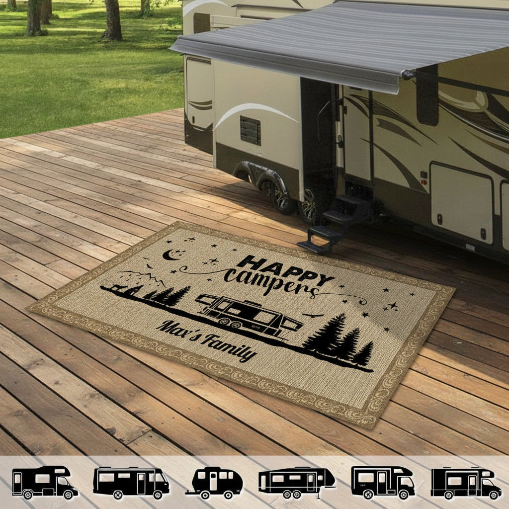 Happy Campers Camping Patio Mat Personalized Gift TA29 88848