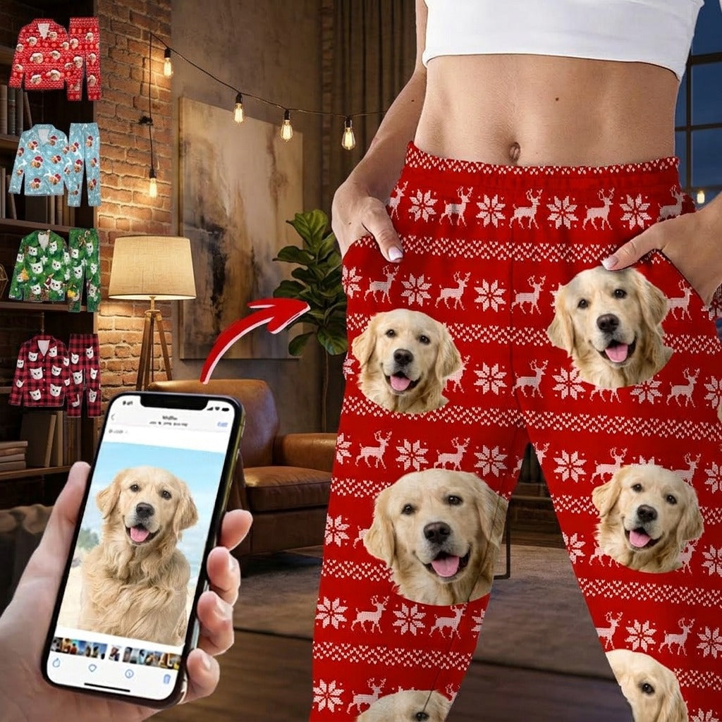Custom Photo Christmas Dog Pajamas