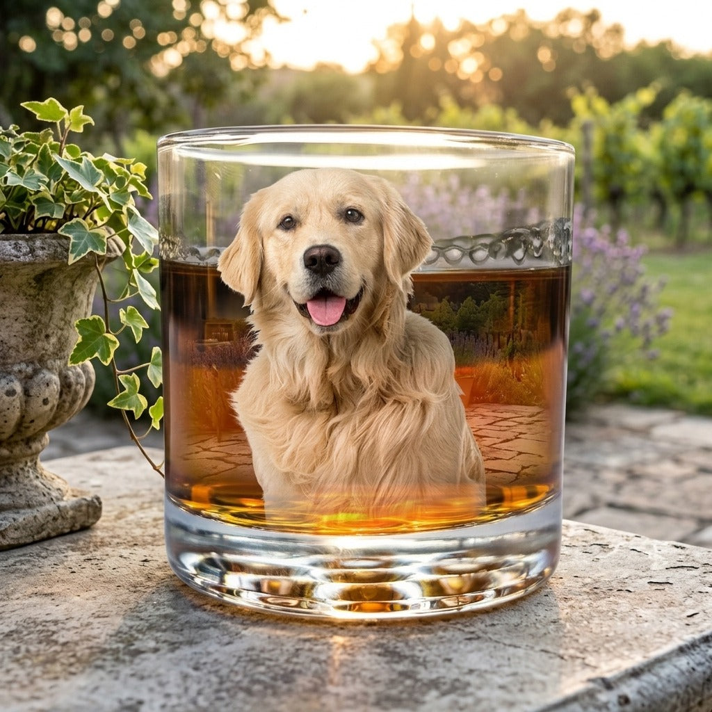 Custom Photo For Dog Lover Print Rock Glass