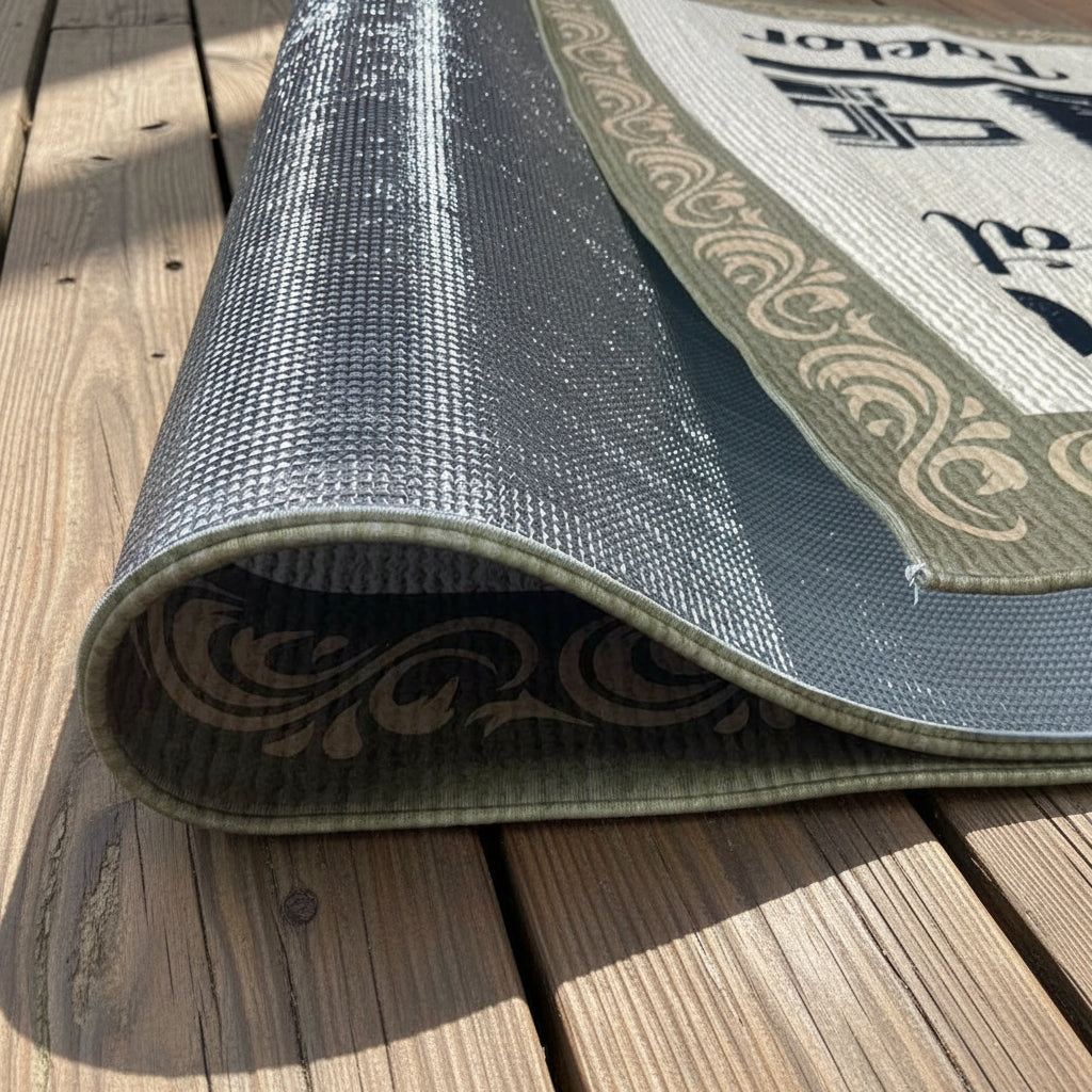 Happy Campers Camping Patio Rug, Patio Mat K228