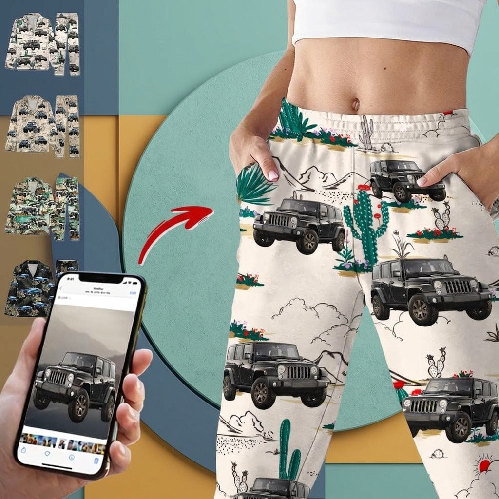 Custom Photo With Accessories Pattern Car Pajamas