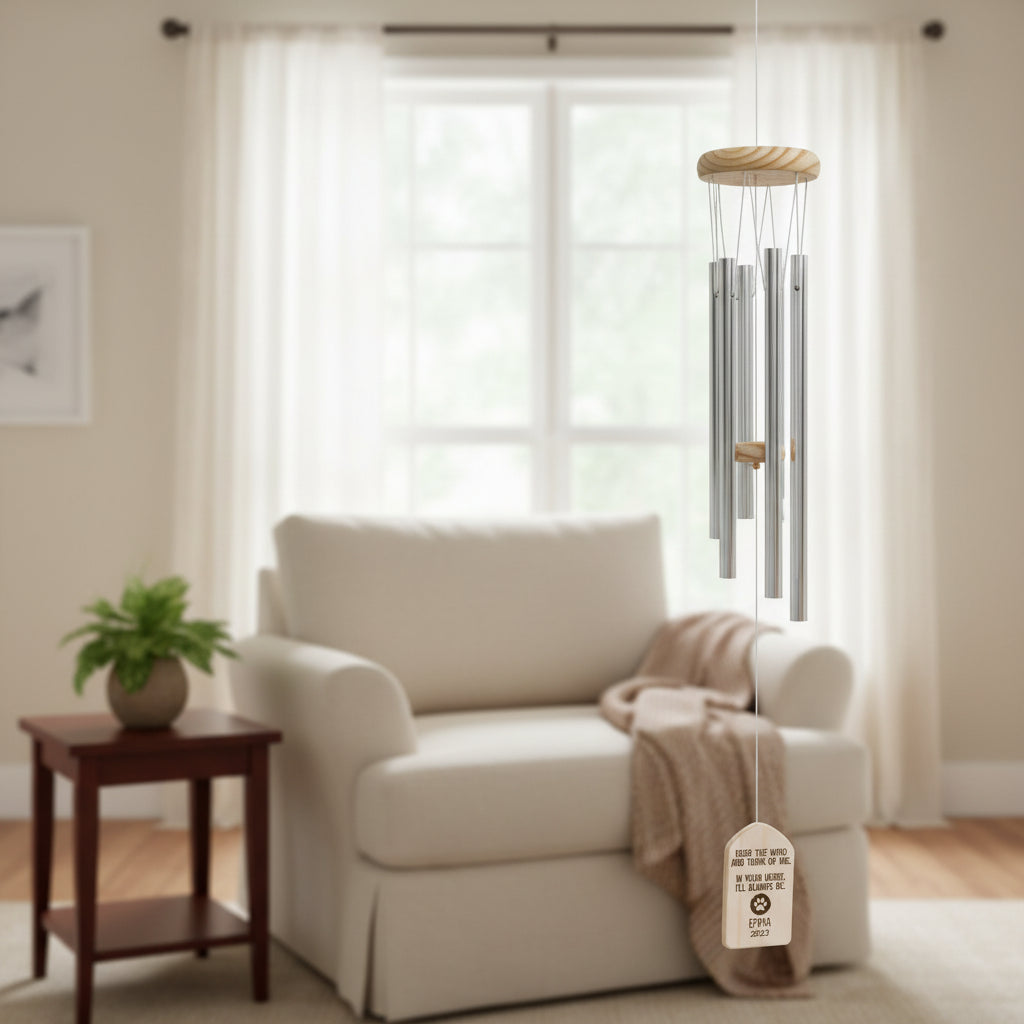 Hear The Wind And Think Of Me Dog Cat Memorial Wind Chimes P