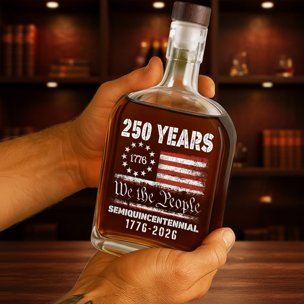 Celebrate Our America 250th Anniversary United States Semiquincentennial Whiskey Bottle