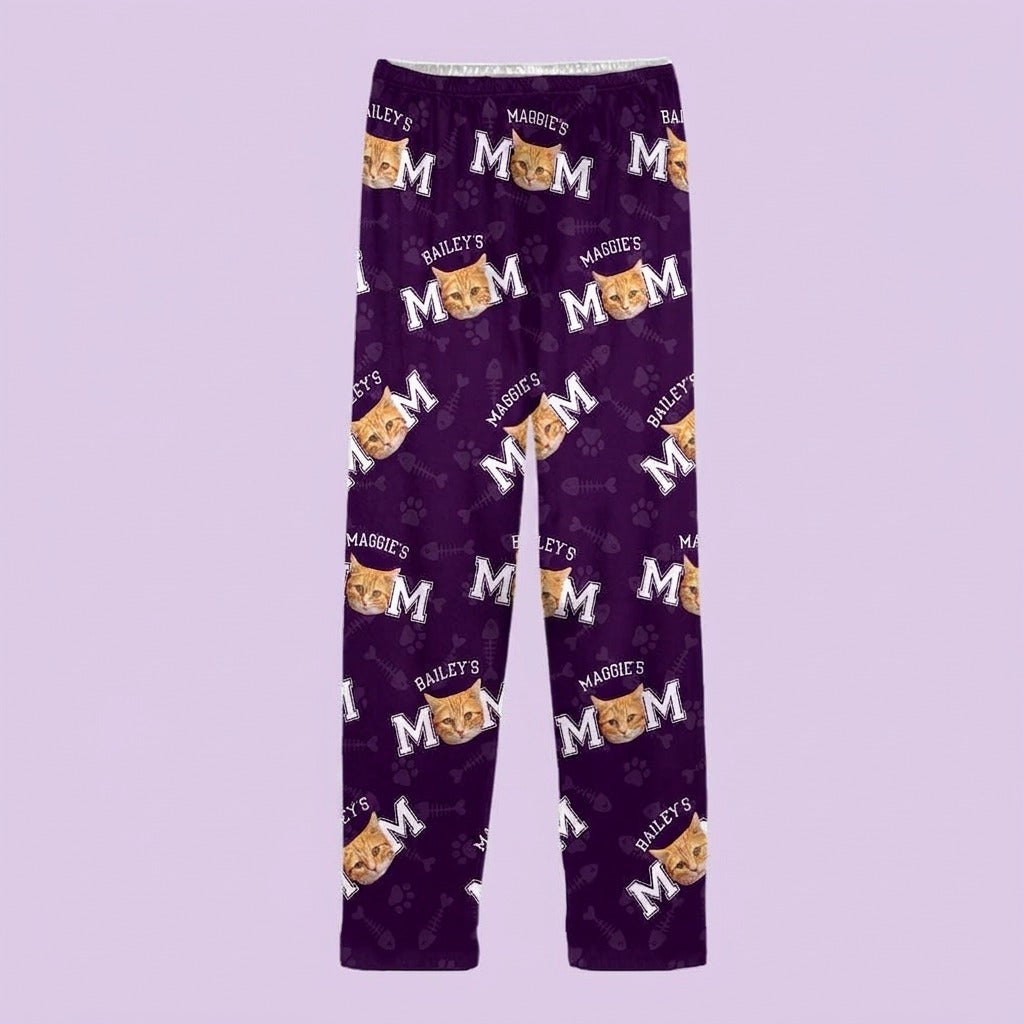 Custom Photo Cat Dad Cat Mom Pajamas