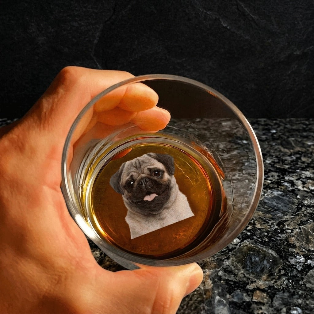 Custom Photo For Dog Lover Rock Glass