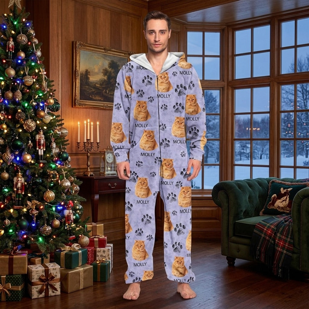 Custom Photo With Dog Cat Paw Onesie Pajamas For Dog Lovers TEST_CM