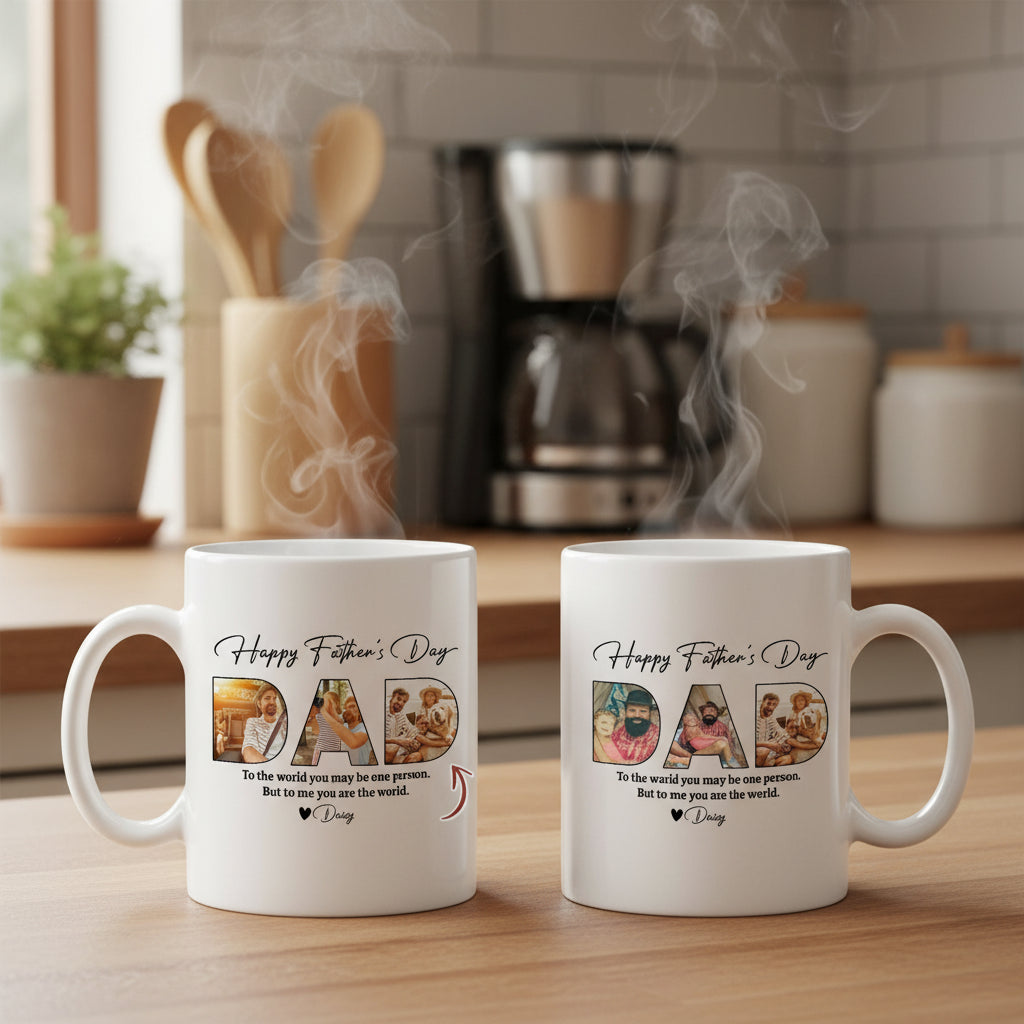 Custom Photo Happy Fathers Day Family Mug