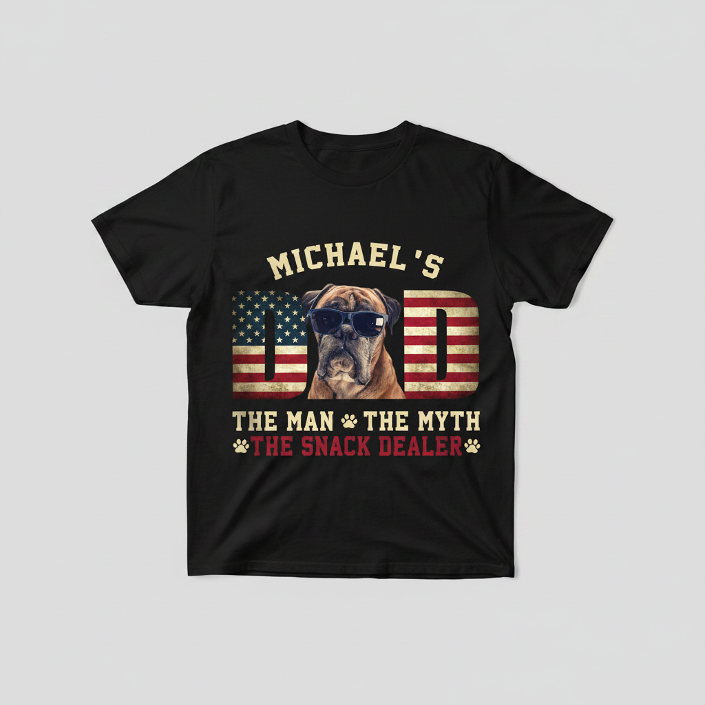 Custom Photo Dog - Dog's Dad The Man The Myth The Dealer Ame
