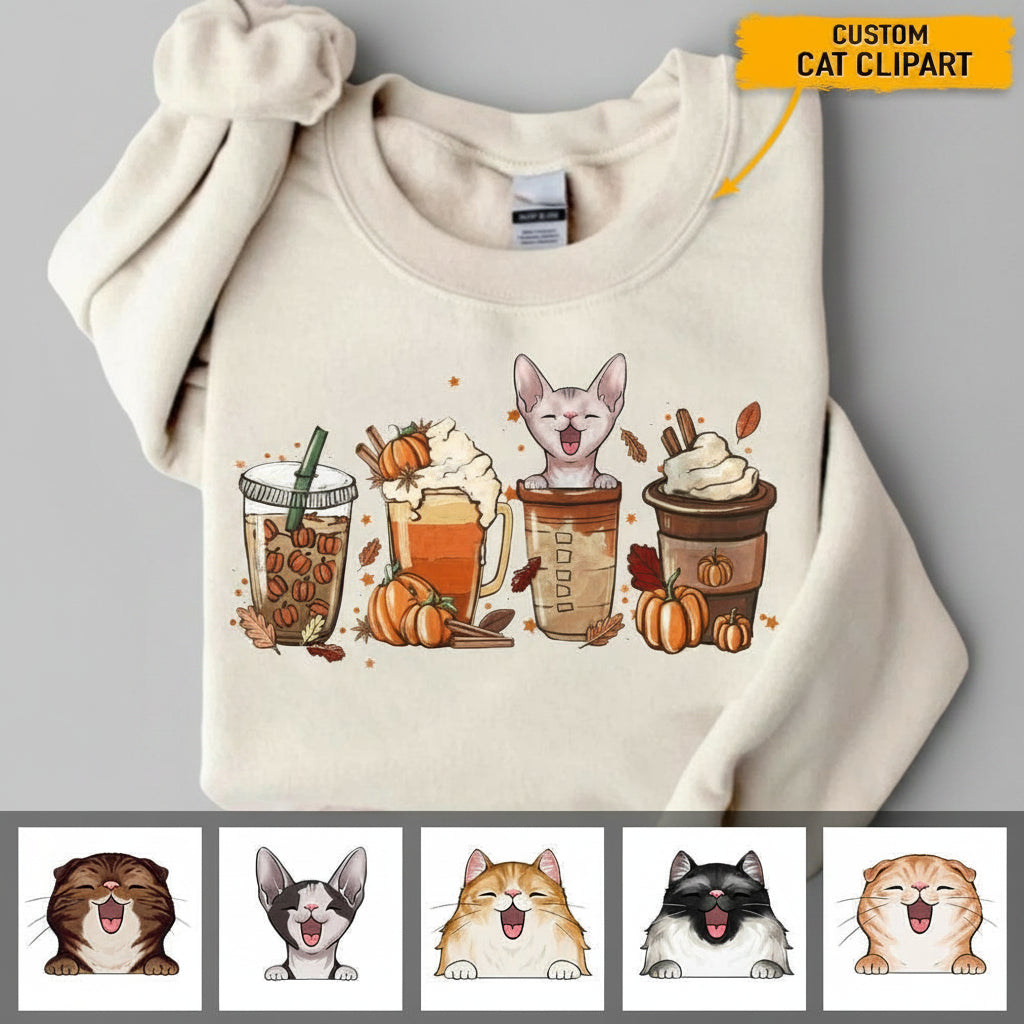 Fall Season Pumpkin Spice Cat Shirt, N304 HN590