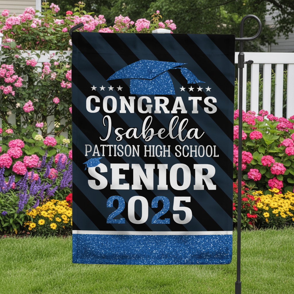 Upload School Logo Class of 2025 Graduation Garden Flag N304