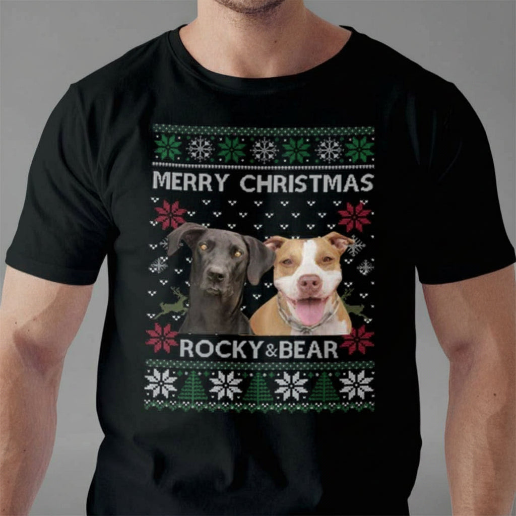 Add Photo Ugly Christmas Ya Filthy Animal Dog Cat Sweatshirt